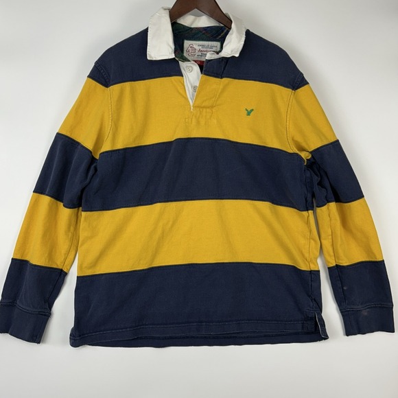American Eagle Outfitters Other - Vintage American Eagle Mens‎ Rugby Polo Shirt Size L Cotton Preppy Sportswear
